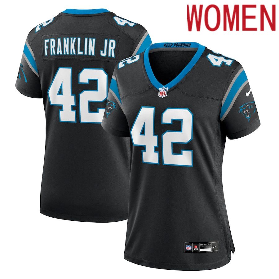 Women Carolina Panthers #42 Sam Franklin Jr. Nike Black Team Game NFL Jersey->women nfl jersey->Women Jersey